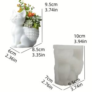 TEMU 레진 주형, 고양이 엠보싱 화분 실리콘 몰드, 식물 화분 실리콘 몰드, 동물 엠보싱 패턴 실리콘 몰드, 예술적인 가정용 향초 장식용 디스플레이 몰드, DIY 가정용 장식용 디스플레이 액세서리 실리콘 몰드, 캔들 몰드, 레진 몰드, 화분 실리콘 몰드