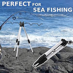 TEMU 낚싯대 삼각대 스탠드 홀더, 5개 낚싯대 고정, 알루미늄 합금, 바다 부두 강변용