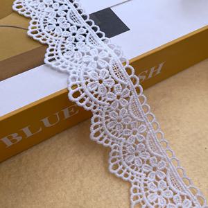 TEMU 10야드의 고급스러운 속이 빈 수용성 레이스 폴리에스터 트림, 폭 1.58인치, 팬 모양의 복잡한 꽃무늬 패턴, 장식, 추가, 헤어피스, 가정용 커튼, 스커트 장식, 공예, 의류 추가에 적합