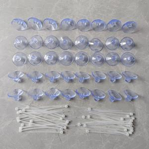 TEMU PSC 80개 세트 (투명 흡착판 40개 + 고정 스트랩 40개). 강력한 흡착판, 간편한 설치. 창문, 벽, 결혼식, 크리스마스 풍선, 수족관 장식, 호스 고정, 실용적인 후크, 다용도 후크에 적합