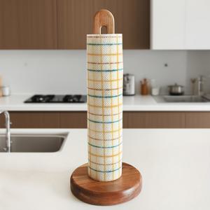 TEMU 싱글 페이퍼 타월 스탠드, 신선한 원목 직립형 페이퍼 타월 롤 홀더, 주방 및 욕실 조리대 페이퍼 보관 정리함, 가정 정리 및 보관 솔루션, 가정용품