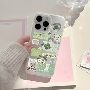 TEMU 휴대폰 케이스 - 아이폰 17, 16E, 16, 15, 14, 13, 12, 11 Pro Max, Mini, Air, XR, XS, X, 7, 8 Plus에 적합한 한국 스타일의 귀여운 사자성어 폰 케이스, 부드러운 TPU 무광택 후면 커버