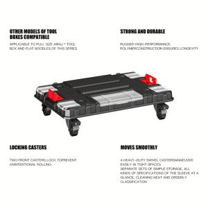 TEMU 개별 구매 가능/개별 섹션: 5단 스태킹 롤링 공구 카트 (바퀴 포함) | 모듈형 공구 보관 정리함 | 대용량 휴대용 공구 상자 | 튼튼하고 내구성 우수 | 차고 정리, 가정 유지 보수에 적합