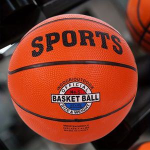 TEMU 1개 내구성 강한 고탄성 고무 농구공, 미끄럼 방지 고무 표면 질감. 초보자 농구 훈련에 이상적, 모든 코트 표면에 적합. 휴일이나 생일 선물로 완벽