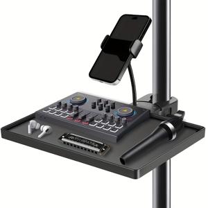 TEMU 마이크 스탠드 트레이 (구스넥 휴대폰 홀더 포함), 10.6