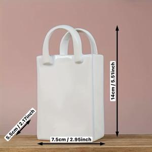 TEMU 핸드백을 닮은 스타일리시한 레진 꽃병. 모던 장식 및 작은 꽃꽂이에 완벽합니다.