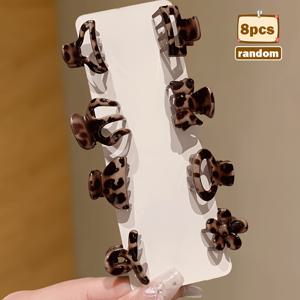 TEMU 여성용 프린트 헤어 클립 8개입, 앞머리 및 엉킴 관리에 적합