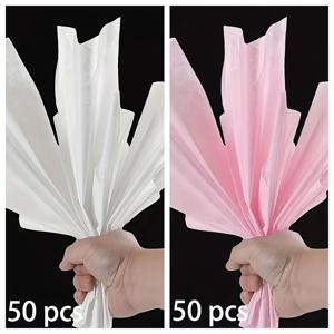 TEMU 100매 (50개 핑크 + 50개 화이트) 플로럴 포장지, 선물 포장지, 밀크 플라워 포장지, 꽃집 꽃다발 라이닝 포장, 탈착식 밀크 페이퍼, 11.8*11.8In, 꽃다발, 선물 및 이벤트에 적합, 꽃다발 포장지