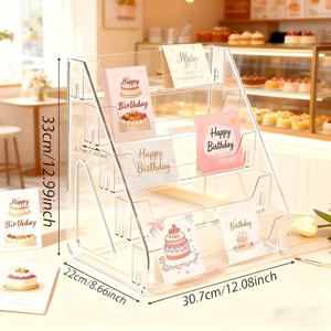 TEMU 1개 분리형 5단 아크릴 카드 디스플레이 스탠드, 트레이딩 카드 보관 상자용 수직 홀더, 야구 및 농구 등 등급 카드 디스플레이에 적합, 휴일 장식 및 소매 디스플레이에 완벽