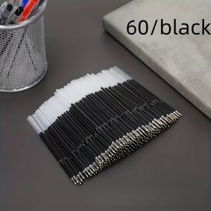 TEMU 60개 고품질 부드러운 자동 리필 펜심, 일반 펜에 적합 - 0.7mm 볼펜 팁, 4.2인치 블랙/블루, 필수 문구류, 사무실 및 선물 포장에 적합