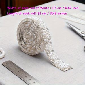 TEMU 진주 스트립 자가 점착 스티커 주얼리 장식 라인스톤 진주 신상 매칭 추가 스티커 풀 라운드 진주 벨트 접착 뒷면 장식 스트립 멀티 씬 장식 추가 B에 적합