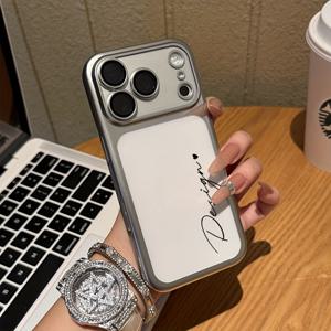 TEMU 맞춤형 DIY 이름 새로운 즉각 변경 17 폰 케이스, 럭셔리 고급 전기도금 무광 질감 렌즈 필름 PC 보호 커버, 아이폰 17 프로 맥스 16 15 14 13 보호 케이스, 크리스마스 선물, 새해 선물, 부활절 선물, 할로윈 선물, 친구를 위한 선물, 가족을 위한 선물