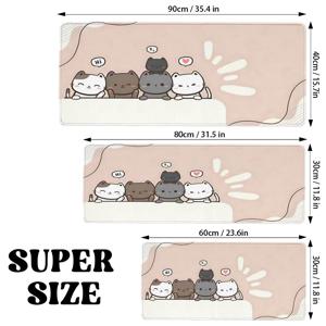 TEMU 이 제품은 베이지색 배경에 귀여운 고양이가 있는 대형 게이밍 마우스 패드입니다. 사무실 및 게이밍용으로 설계되었습니다. XXL, XL, L 등 다양한 사이즈로 제공됩니다.