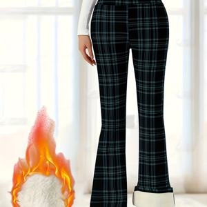 TEMU 여성용 고탄력 벨바지 보온 내복/외복 팬츠 - 솔리드 컬러 겨울 헬스 요가 러닝 바지, 세탁기 사용 가능한 스트레치 피트니스 팬츠 (사계절용) | 여성 운동복