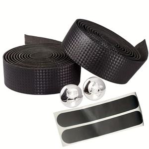 TEMU 2개 세트 블랙 카본 파이버 핸들바 그립 테이프 - 자가 접착식 충격 흡수 미끄럼 방지 그립, 텍스처 표면 및 미끄럼 방지 백킹, 내마모성, 낚싯대, 전기 자전거, 손잡이용 - 로드, 마운틴, 자전거 호환 - 제어력과 편안함 향상, 내구성 있는 사이클링 액세서리, 쉬운 적용, 접착제 불필요, 미끄럼 방지 테이프