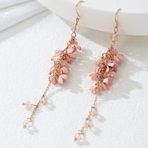 TEMU 귀여운 작은 꽃 술 귀걸이 1쌍 멀티 세트, 활용도 높고 우아한 스타일, 멀티 컬러 에나멜 꽃 롱 드롭 귀걸이, Vingate 기하학적 입체 디자인, 우아함, 로맨틱함, 달콤함, 영한, , 섹시함, 스위트 앤 쿨 스타일, 여성 스트리트 사진, 연회, 캐주얼 파티, 휴가, 데일리웨어에 적합