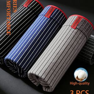 TEMU 10대 남성용 랜덤 3매 세트 드로즈, 고품질, 부드럽고 통기성이 뛰어난 스타일리시한 탄성 속옷. 땀 흡수 기능성으로 스포츠, 레저 및 일상복에 적합