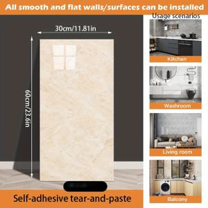 TEMU 1박스 22개입 광택 대리석 패턴 PVC 벽 스티커, 방수, 방유, 내열 벽지, 접착식 벽 커버, 비닐 폼 알루미늄 호일 백킹 패널, 다기능 디자인 스티커, 침실, 욕실, 주방, 거실, 발코니, 복도, 사무실, RV, 슈퍼마켓, 복도 색상 변경 벽지 벽 스티커. 쉬운 설치, 간단한 커팅, 쉬운 유지보수, DIY 인테리어