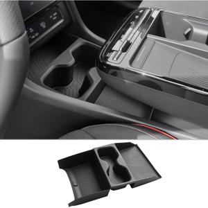 TEMU 현대 투썸스 NX4 2025-2026 모델용 센터 콘솔 정리 트레이, 접이식 TPE 고무 소재, 센터 콘솔 수납 상자, 투썸스 2025 글로브 박스, 컵 홀러 하부 트레이 포함 센터 콘솔 수납 확장
