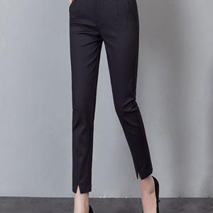 TEMU 우아한 여성 춘추계 스판 일자 9부 정장바지 면접 오피스룩 빅사이즈 바지 데일리하이웨이스트 바지 캐주얼룩바지 SLIM GIRL 슬림소녀