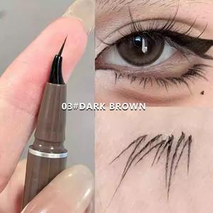TEMU 다크 브라운 워터프루프 아이라이너 잉크 흐름 안정적 튐 적음 한 번에 부드럽게 발색 정교한 꼬리 연장 롱웨어