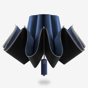 TEMU 자동 접이식 거꾸로 3단 우산, 원버튼 개폐, 휴대용 발수코팅 양우산, 암막 햇빛 자외선차단