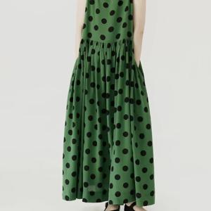 TEMU 폴카 도트 라운드 넥 무리스트 드레스 여성용 미드 레인지 퀄리티 선드레스