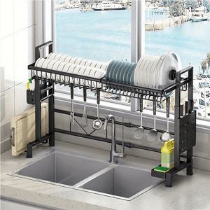 TEMU 메탈다용도 수납대 조절 가능한식기건조대 식기건조대 메탈 주방 랙 확장식 접시 랙 접시 슬롯 도마 보관함 주방 저장 랙 도구 홀더 식기 거치대