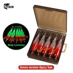 TEMU LEYDUN 5개/세트 야광 오징어 세트 55mm 오징어 징 훅 염수 새우 낚시 미끼 문어 오징어 새우 미끼 오징어 낚시 액세서리