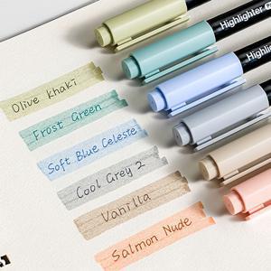 TEMU 2/3/7종 모란디 형광펜 세트, 다양한 색상, 빠른 건조 잉크, 번짐 및 번짐 방지, 노트, 다이어리, 공예에 적합, 사무실, 학생, 전문가용, 전문 미술 사용에 이상적