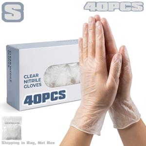 TEMU 투명 니트릴 장갑 40개입, 라텍스 무첨가, 가정용 청소, 페인팅 및 일상적인 업무에 사용하기 위해 설계된 일회용 장갑, 남녀 모두에게 편안한 착용감 제공
