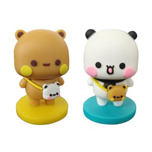 TEMU 2개 세트 부부 & 두두 귀여운 판다 피규어 - 차량 대시보드/사무실 책상/거실 테이블 장식 소품 선물