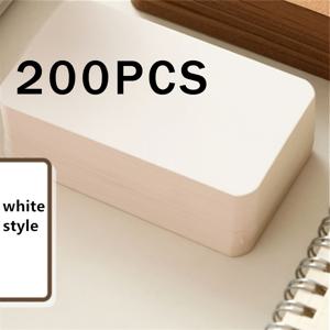 TEMU 200개 빈 크라프트 종이 메시지 카드 - 무광 엔드 인사 카드, 초대장, 선물 및 공예에 적합, 밝은 갈색 및 흰색 둥근 모서리 카드 - 빈 크라프트 종이 메시지 카드, 워드 카드, 명함, 선물 카드