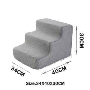 TEMU 삼단 펫 클라이밍 사다리, 소파 스텝, 침대 옆 스텝, 고양이 클라이밍 사다리, 강아지 클라이밍 사다리 포함. 접이식 및 미끄럼 방지, 훈련 및 놀이용 설계. 분리 가능한 스텝으로 청소가 쉬움