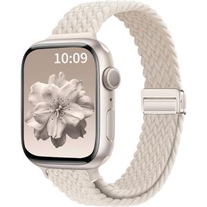 TEMU 슬림하고 직조된 탄성 나일론 스트랩은 Apple Watch 밴드와 호환되며 38mm에서 49mm 사이의 시계_face에 적합합니다. 조절 가능한 마그네틱 클립은 iWatch 시리즈 1부터 10, SE Ultra 포함으로 호환됩니다.