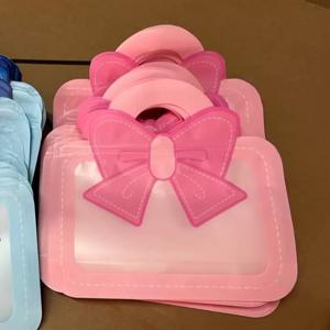 TEMU 그녀/남자를 위한 선물, 사랑스러운 리본 모양 손잡이 선물 가방 40개, 손잡이 달린 가방, 작은 플라스틱 지퍼 밀봉 가방, 냄새 방지, 재사용 가능한 보관 가방, 파티 선물, 생일 선물, 웨딩 사탕 가방, 크리스마스 사탕 선물 가방에 적합