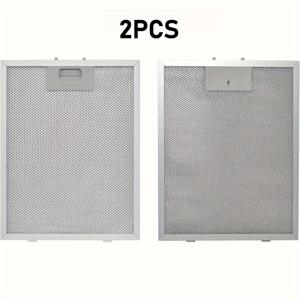 TEMU 2개입 강력 레인지 후드 필터 세트 - 주방 환풍기용 범용 기름 필터, 도구 없이 간편하게 세척 및 설치 가능
