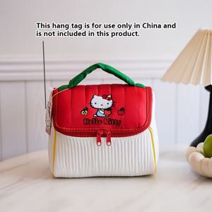 TEMU 헬로키티 3D 하우스 핸드백, 귀여운 애니메이션 테마 지퍼 잠금형 소형 파우치, 헬로키티 프린트, 여행용으로 부드러운 한국 스타일 선물