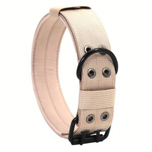 TEMU 나일론 택티컬 반려견용 목걸이 1개, 5단 조절식 핀 버클, 대형견용 목줄