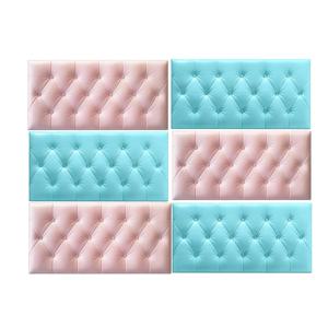 TEMU 6개입 자가 점착식 3D 폼 벽 패널 | 두꺼운 (4mm) 비닐 쿠션 스티커, 충돌 방지 헤드보드, 간편한 떼어내고 붙이는 벽지, 침실 및 벽에 적합