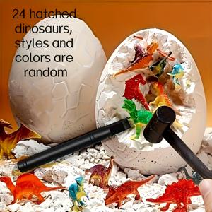 TEMU 달걀형 장식용 발굴 키트 2개, 발굴용품 포함, 다양한 색상 공룡 탐색 발굴, 풍부한 일상 고고학 아이템, 크리스마스, 부활절, 새해 선물
