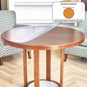 TEMU 1개 투명 원형 테이블 | 식탁, 책상, 침대 옆을 위한 강력한 플라스틱 스크래치 방지 표면 커버 - 세척이 용이한 광택 테이블 보호대, 사이즈 맞춤 제작 가능, 나무 및 대리석 호환