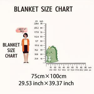 TEMU 공룡 모양 만화 캐릭터 디자인 노블티 담요 1개, 플란넬 담요, 작은 무릎담요. 부드럽고 편안한 질감, 세탁기 사용 가능, 사계절용. 침대, 소파, 거실, 침실 장식용으로 사용 가능. 야외 여행, 피크닉, 나들이에도 적합. 휴일과 생일에 가족과 친구를 위한 선물로 이상적.