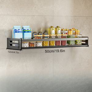 TEMU 조미료 정리를 위한 주방 수납 랙. 다용도 벽걸이형 디자인으로 행주 및 스푼을 걸 수 있어 다양한 주방 용품을 보관하기에 적합합니다.