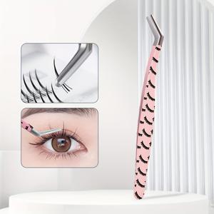 TEMU 속눈썹 연장 핀셋, 다기능 핑크 핀셋 도구 (속눈썹 연장용), 눈매 마무리 필수템