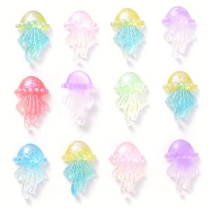 TEMU 100개 빛나는 해파리 레진 보석 - 바다 테마 네일 아트 장식, 반짝이는 매니큐어 비즈