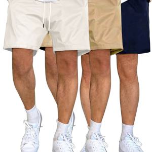 TEMU 남성용 여름 가벼운 캐주얼 반바지 3pcs, 청소년 야외 다용도 스포츠 팬츠 드로스트링 허리, 솔리드 컬러 비치 반바지