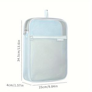 TEMU 대용량 A4 문서 정리 가방 - 내구성 있는 나일론 구조, 투명 디자인의 L자형 지퍼 보관 파우치로 사무실 및 학교 용지 관리가 쉬워짐 - 중요한 문서 정리에 완벽함