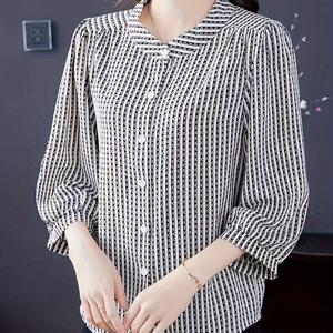 TEMU 여름철 엄마들을 위한 트렌디한 프린트 블라우스