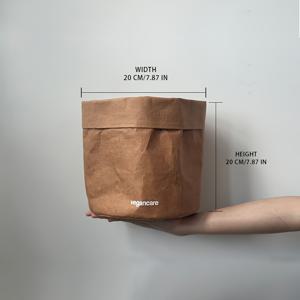 TEMU 다용도 라운드 크래프트 종이 보관 가방 - 두꺼운, 세탁 가능 & 방수 기능, 주방, 화장품, 바구니, 보관함 및 홈 정리용